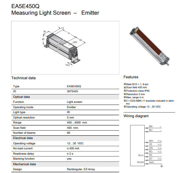 Cảm biến BANNER EA5E450Q